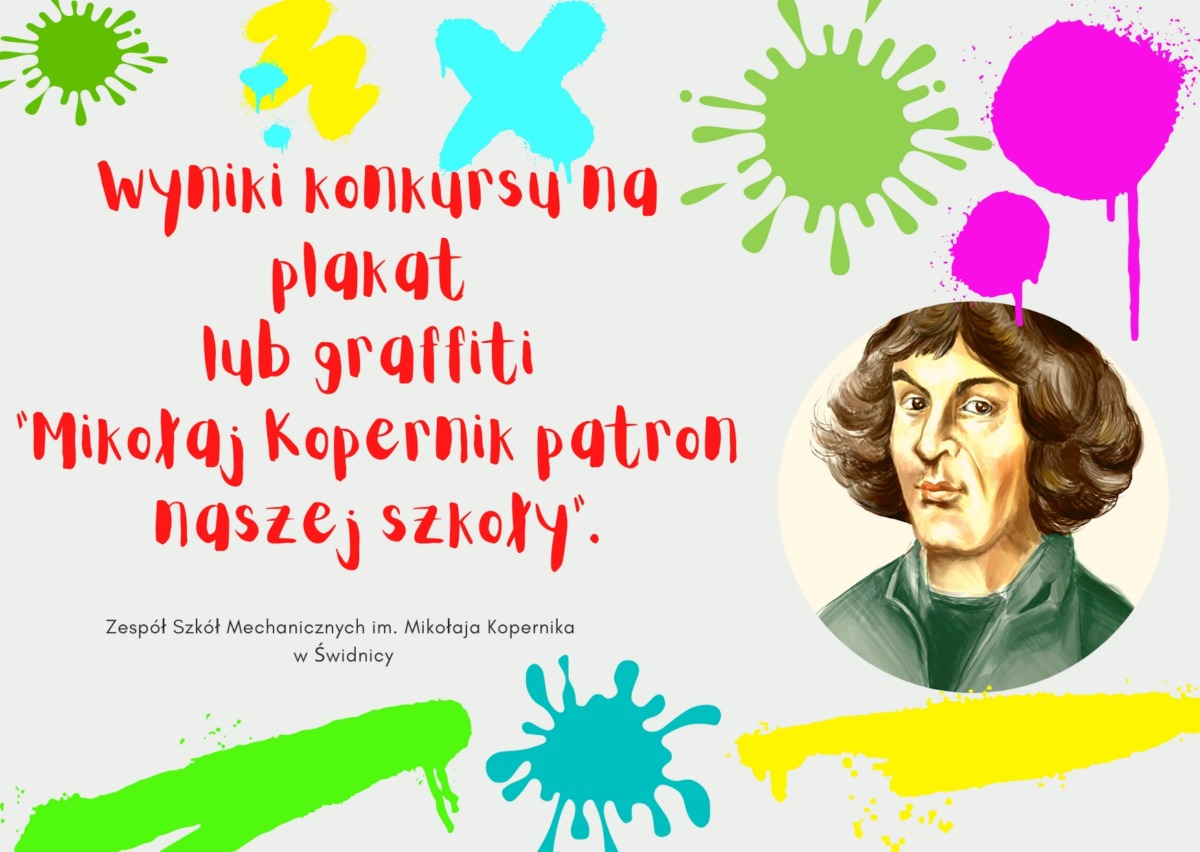You are currently viewing Wyniki konkursu na plakat lub graffiti pt. “Mikołaj Kopernik patron naszej szkoły”: